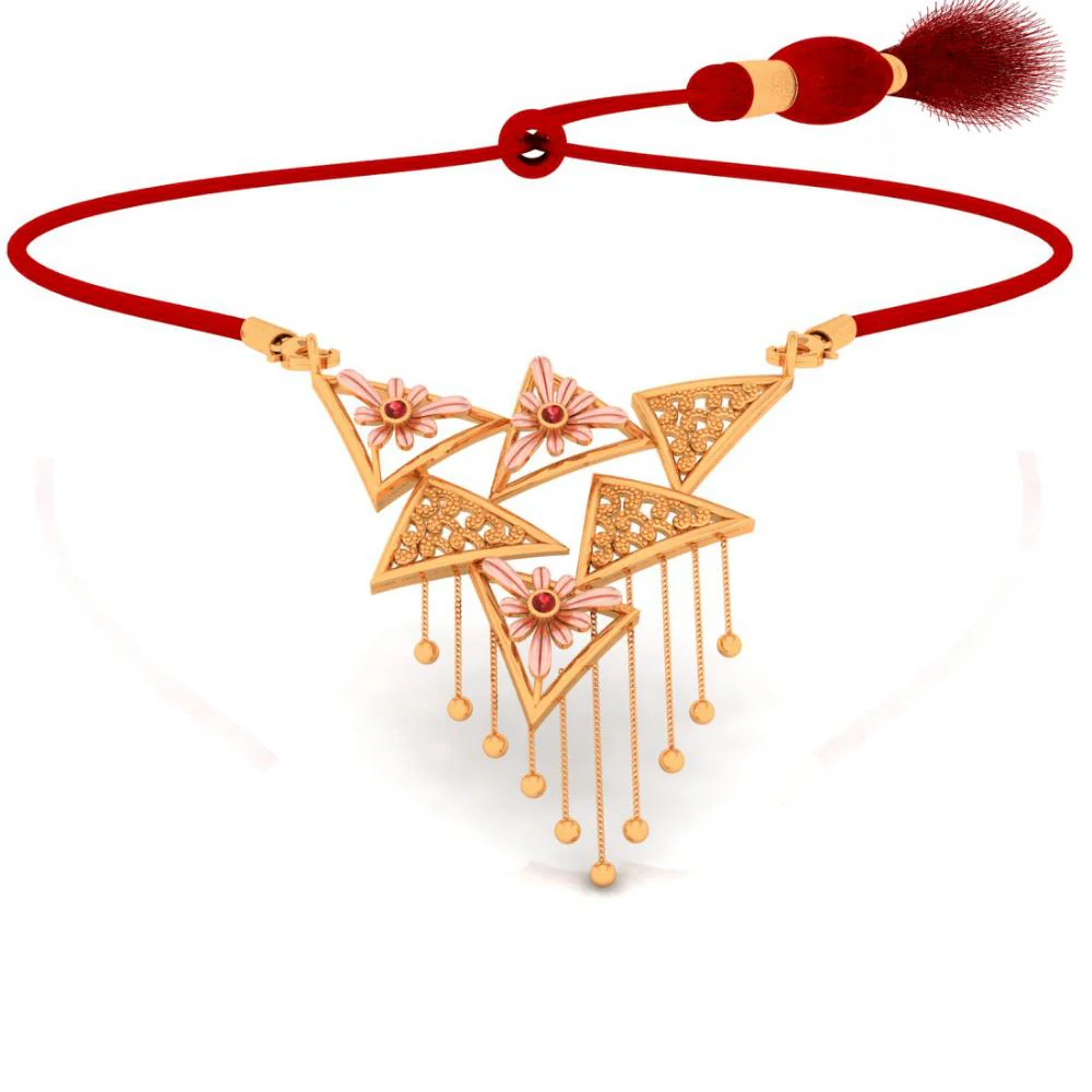 Triangle Designed 18k Gold Necklace - Image 4