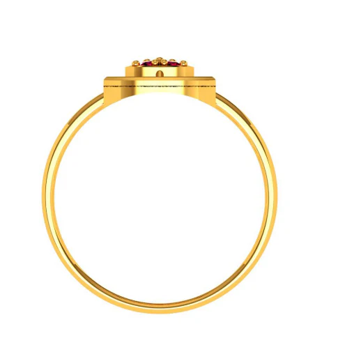 Triangle Frame Stone Studded Flawless Designed Modern 22KT Gold Ring - Image 3