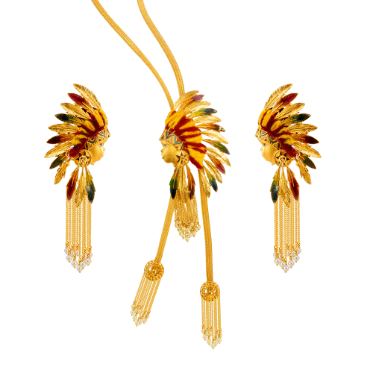 Tribal Fashion Inspired 22k Gold Tie Chain Set