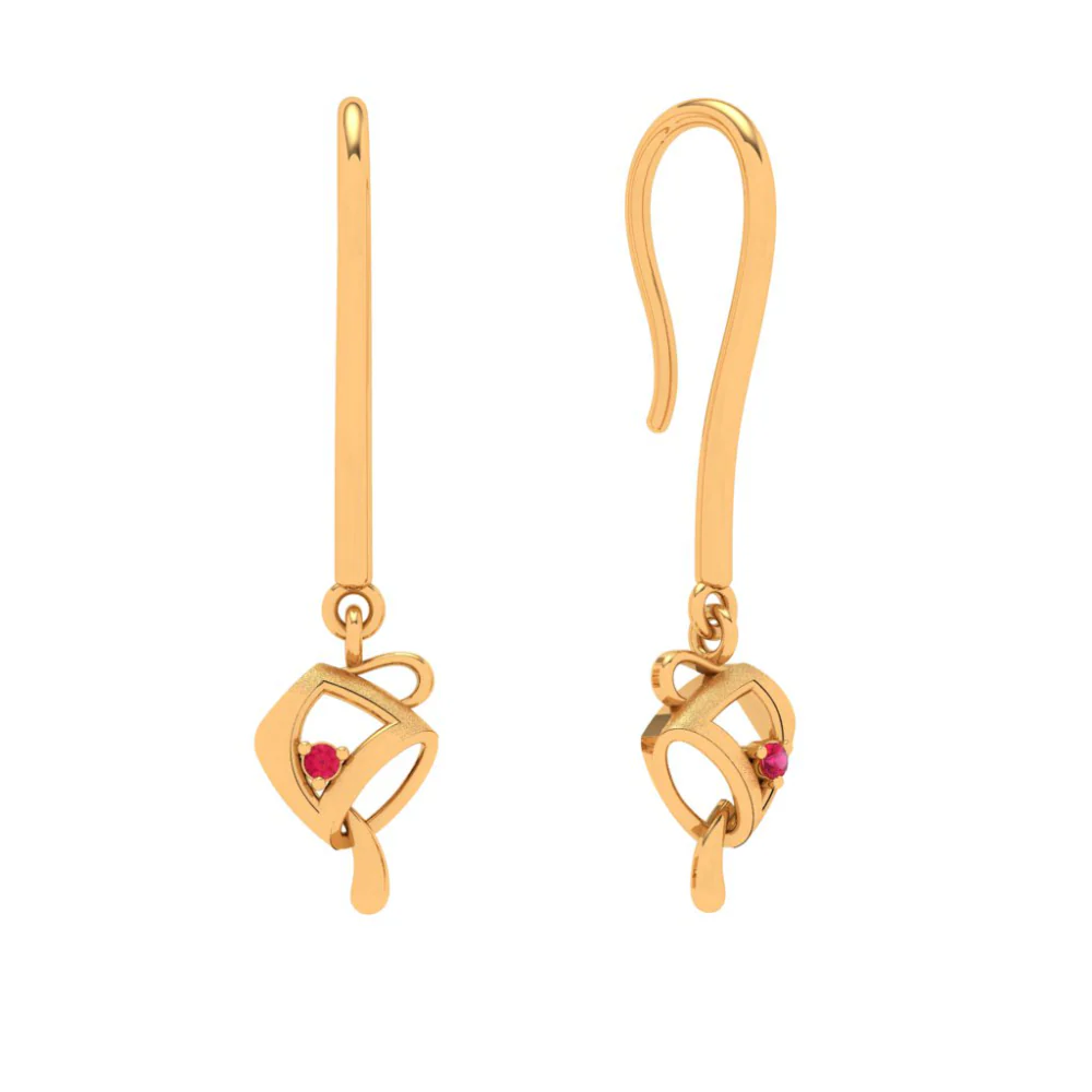Twin Pouring Cup 18k Gold Earring - Image 2