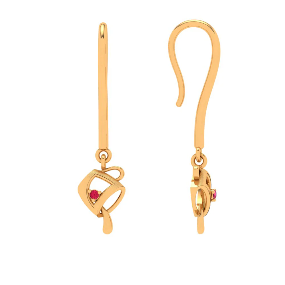 Twin Pouring Cup 18k Gold Earring - Image 3
