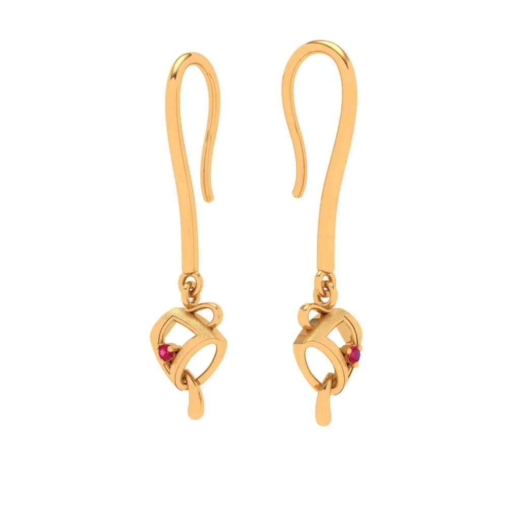 Twin Pouring Cup 18k Gold Earring - Image 4