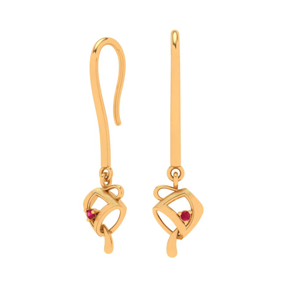 Twin Pouring Cup 18k Gold Earring - Image 5