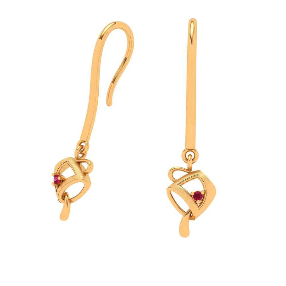 Twin Pouring Cup 18k Gold Earring - Image 6
