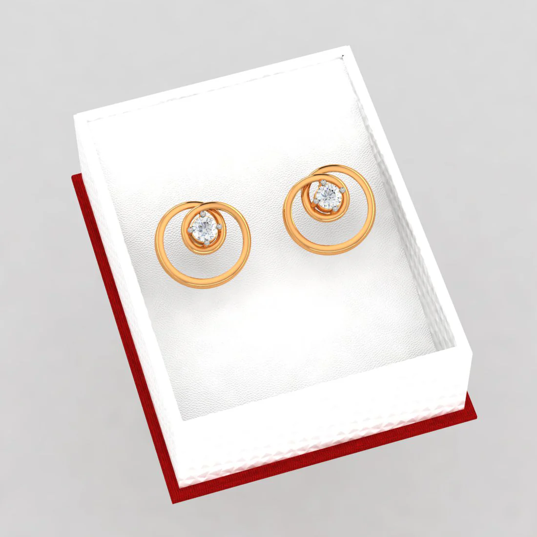 Twirled Designed Diamond And 18k Gold Earrings - Image 5