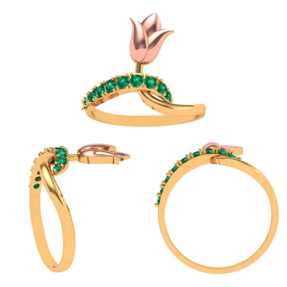 Twisted Pink Yellow Ring - Image 5
