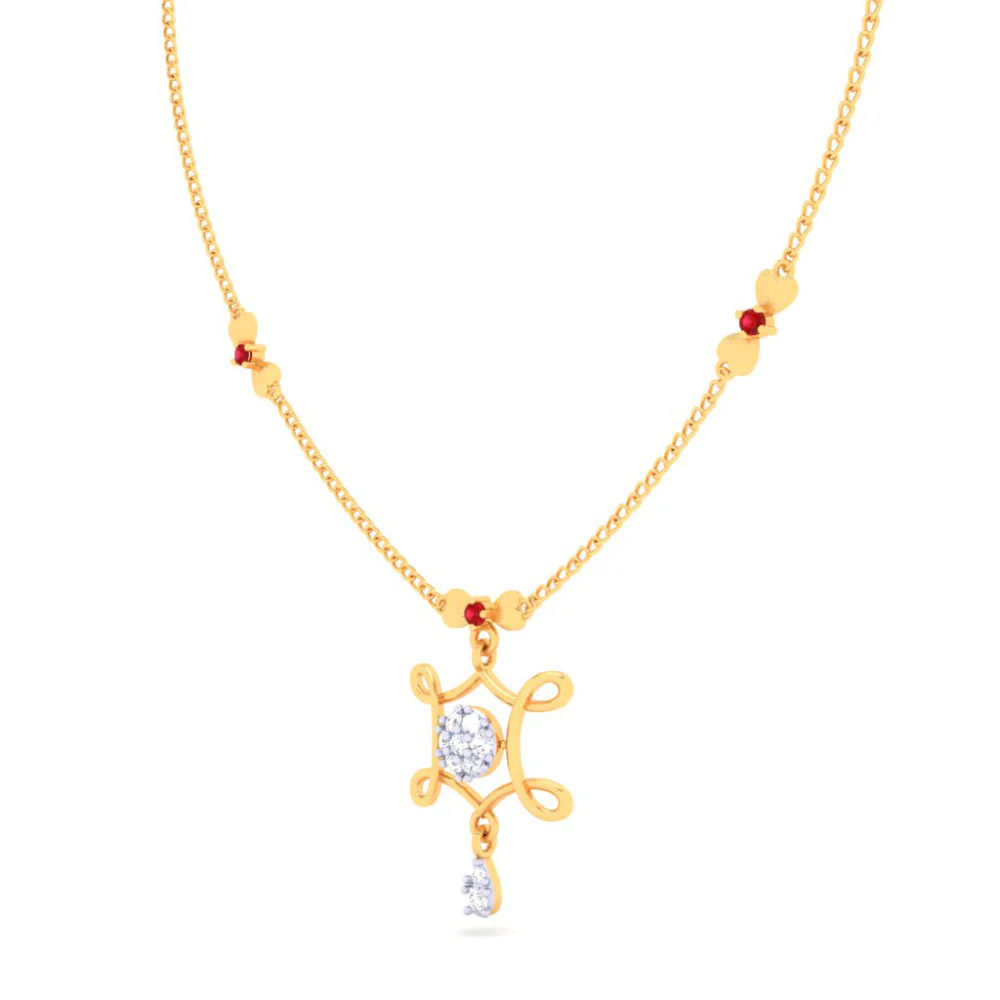 Unique 14k Gold Necklace With Stone - Amazea Collection - Image 2