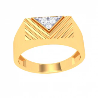 Unique 22k Gold Ring With Three Stones From Mugdhaa Collection - Image 2