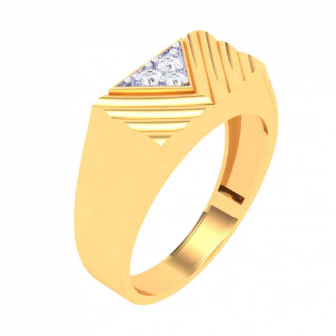 Unique 22k Gold Ring With Three Stones From Mugdhaa Collection - Image 3