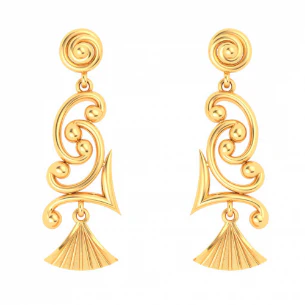 Unique Design 22k Hanging Gold Earrings From Mugdhaa Collection