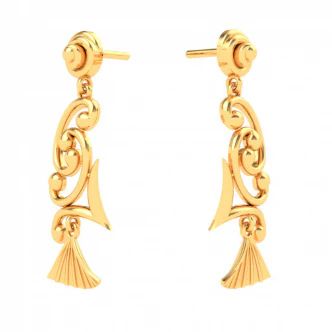 Unique Design 22k Hanging Gold Earrings From Mugdhaa Collection - Image 4