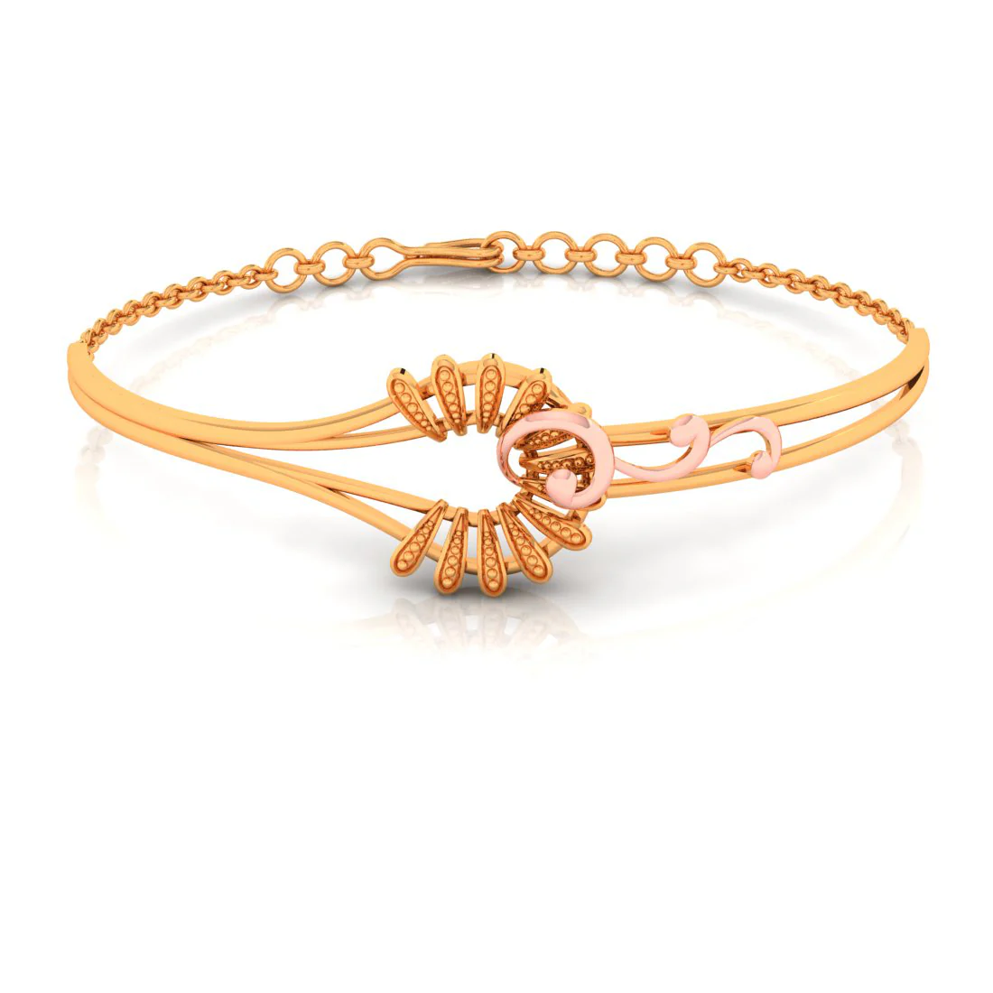 Unique Designed 14k Gold Bracelet - Image 3
