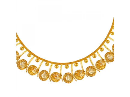 Unique Fan Motif 22k Gold Designer Jewellery Set For Women - Image 3