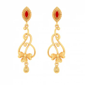 Uniquely Designed 22k Hanging Gold Earrings From Goldlites Collection