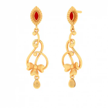 Uniquely Designed 22k Hanging Gold Earrings From Goldlites Collection - Image 2