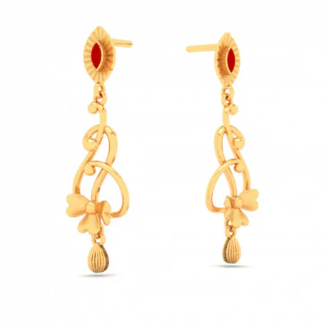 Uniquely Designed 22k Hanging Gold Earrings From Goldlites Collection - Image 4