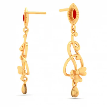 Uniquely Designed 22k Hanging Gold Earrings From Goldlites Collection - Image 5