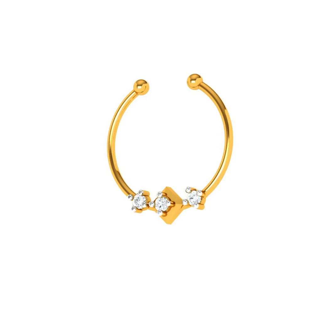 Vogue Finish Clip-on 14k Gold Nose Pin - Image 7