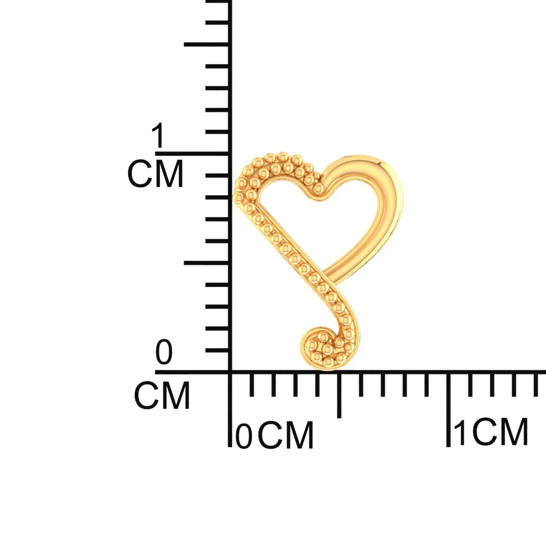 Whimsical Heart Stud Earrings In 14K Gold - Image 5
