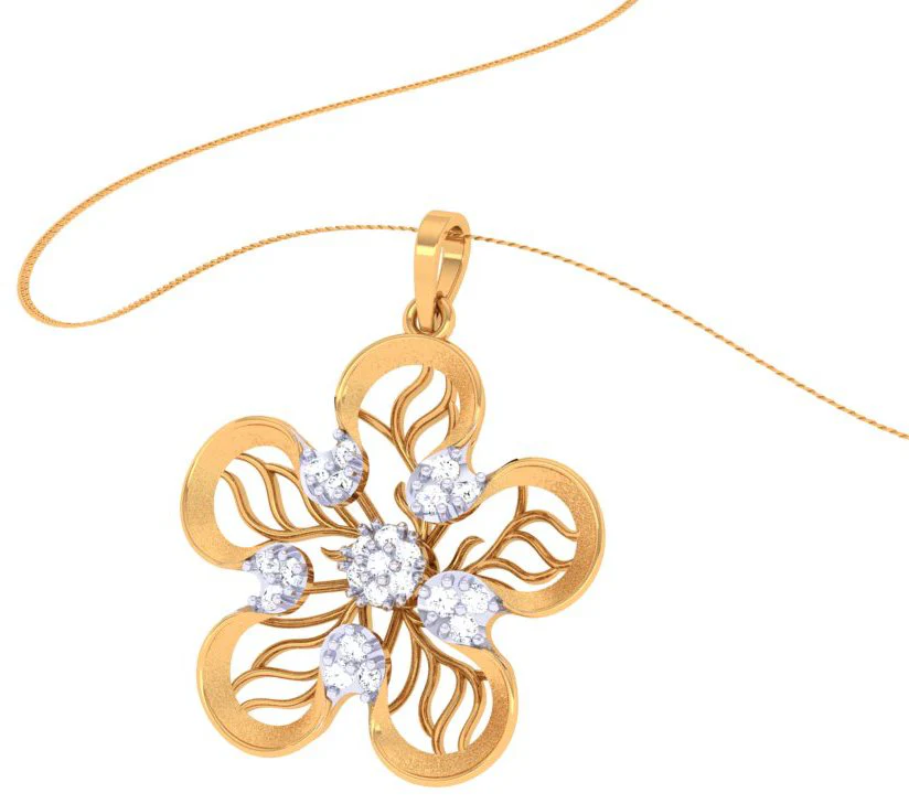 Winsome Heart Shaped Gold Diamond Pendant - Image 8