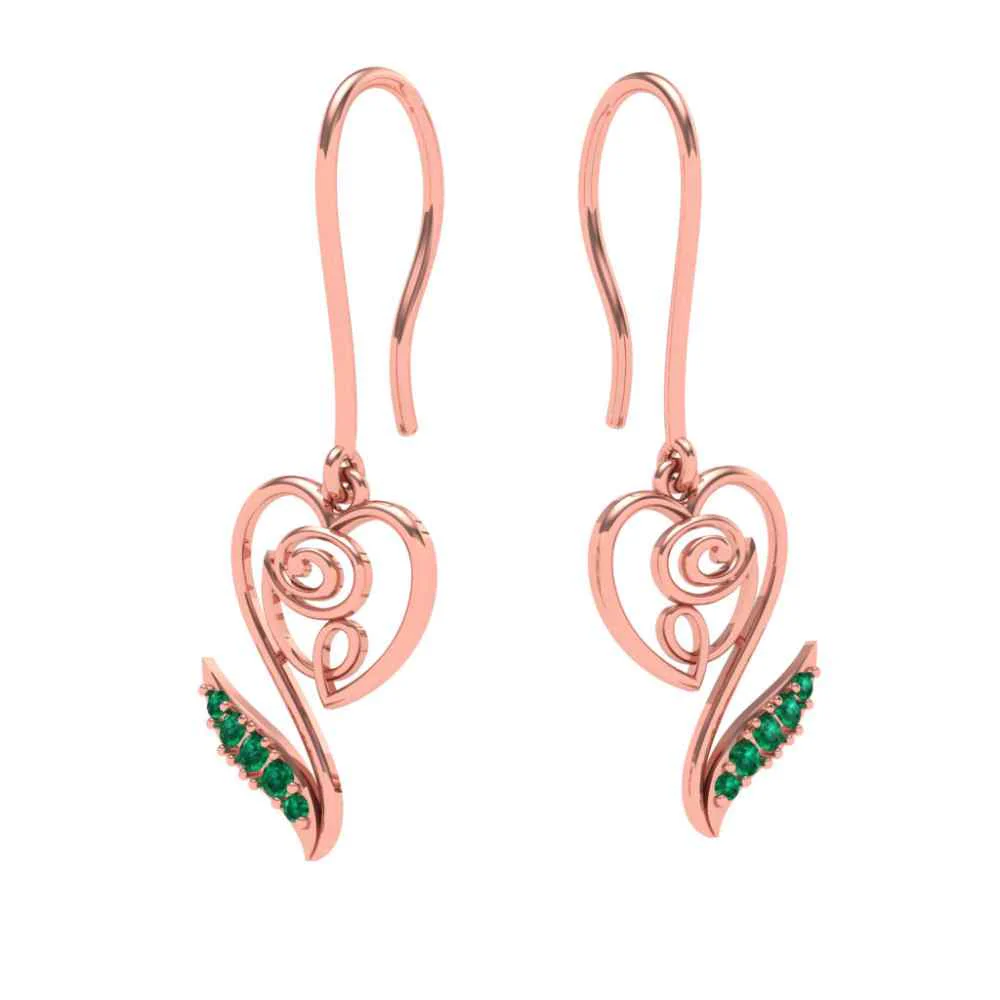 Yellow Motif Earrings With Leaf Design - Image 4